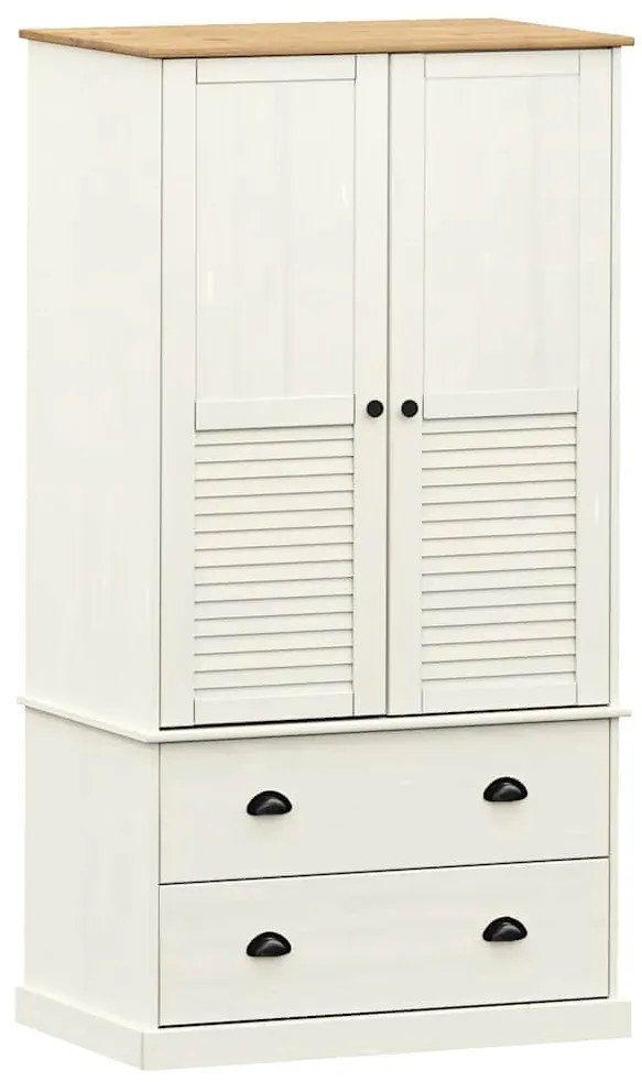 353164 vidaXL Гардероб VIGO, бял, 90x55x170 см, бор масив