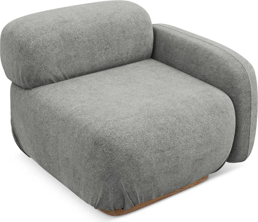 Сив модул за диван от букле (десен ъгъл) Ailani – Makamii