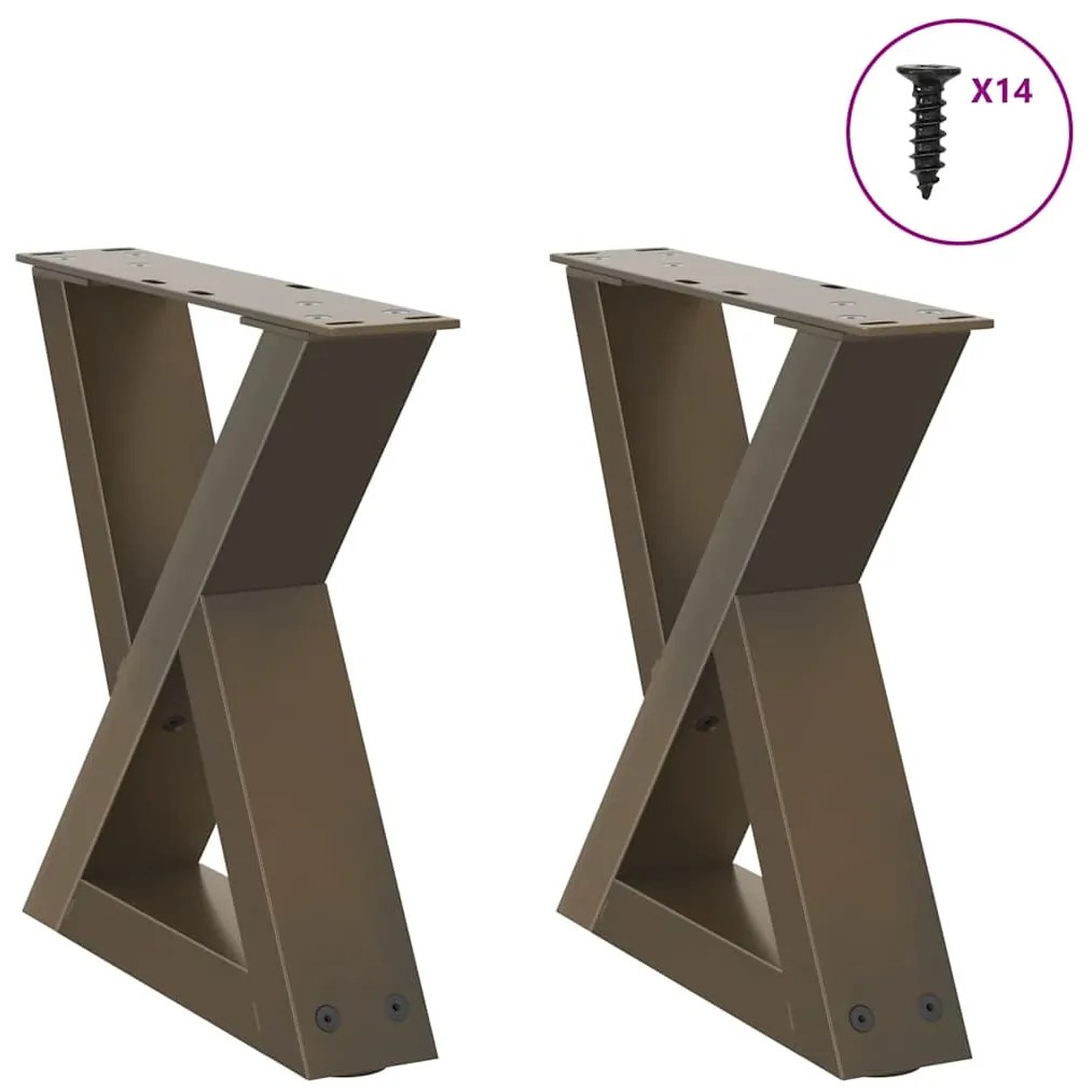 4012679 vidaXL Крака за масичка за кафе, 2 бр., естествена стомана, 30 x (30-31,3) см, стомана