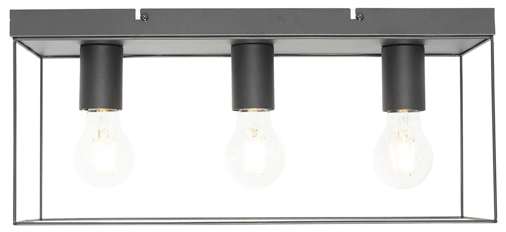 Минималистичен таванен аплик черен 3-светлина - Kodi