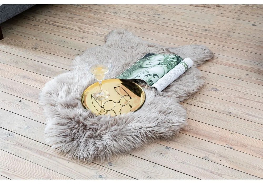 Синя изкуствена кожа Овча кожа, 60 x 90 cm - Tiseco Home Studio