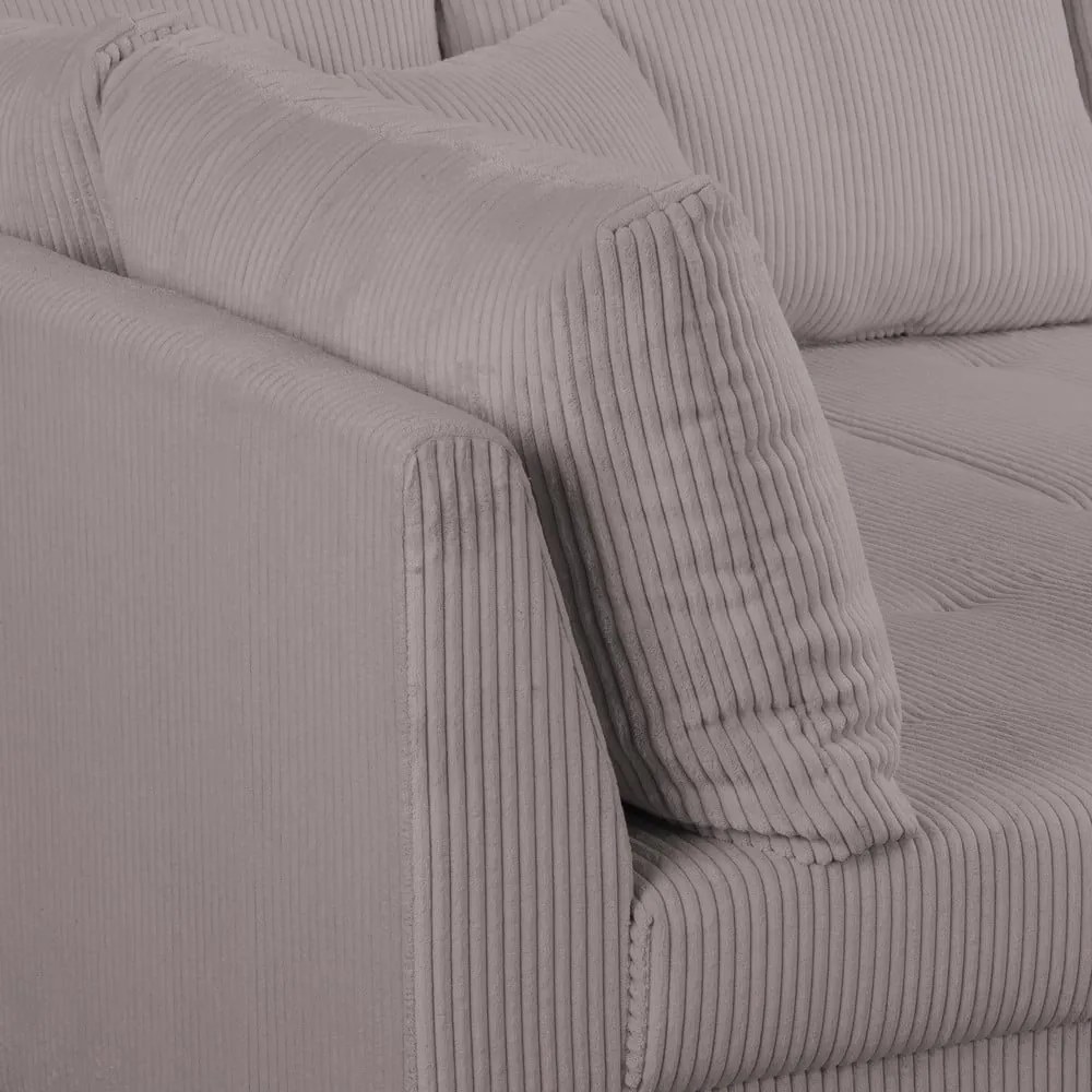 Ъглов диван от сив велур (ляв ъгъл) Ariella - Ropez