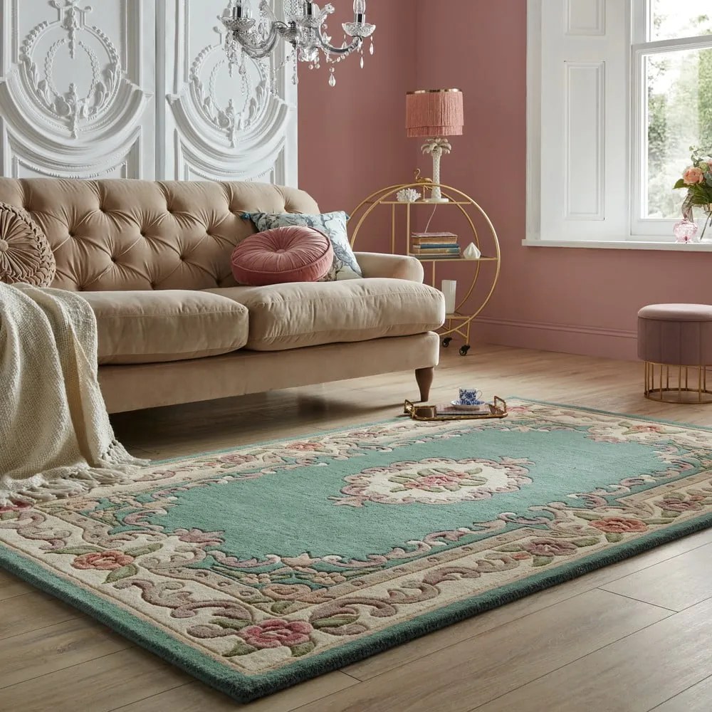 Зелен вълнен килим , 150 x 240 cm Aubusson - Flair Rugs