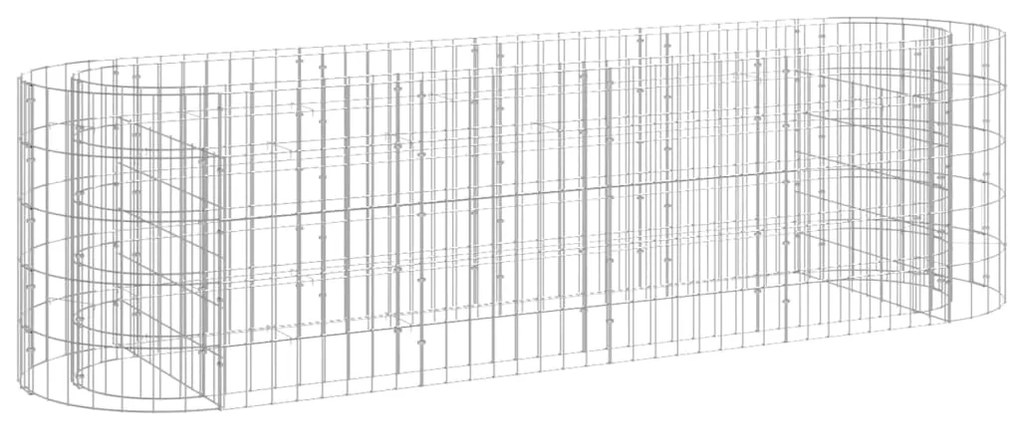 Габион повдигната леха, поцинковано желязо, 190x50x50 cм