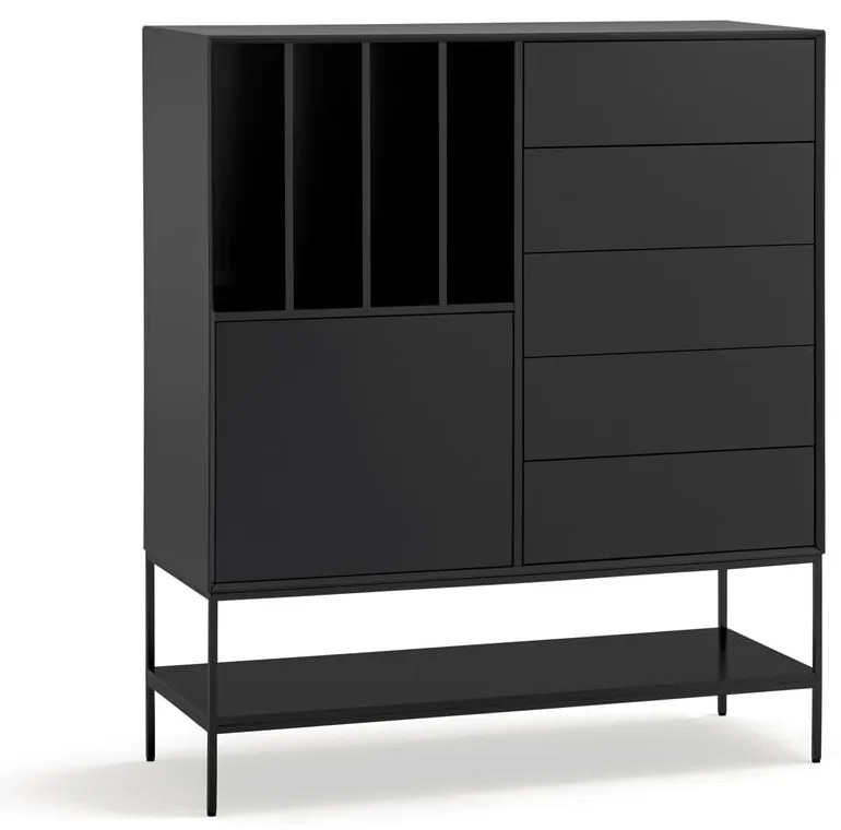 Черно шкафче 120x140x45 cm Platt – Teulat