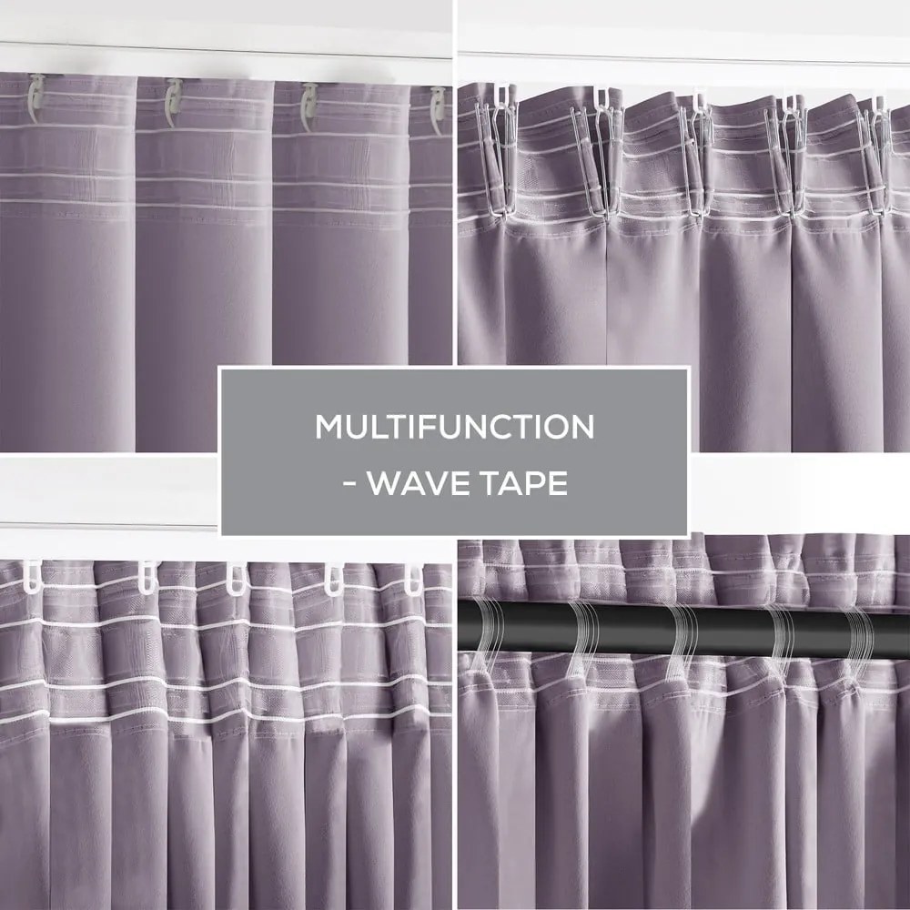 Затъмняващо термо перде сиво-розово 140x270 cm Pleat – Restilo