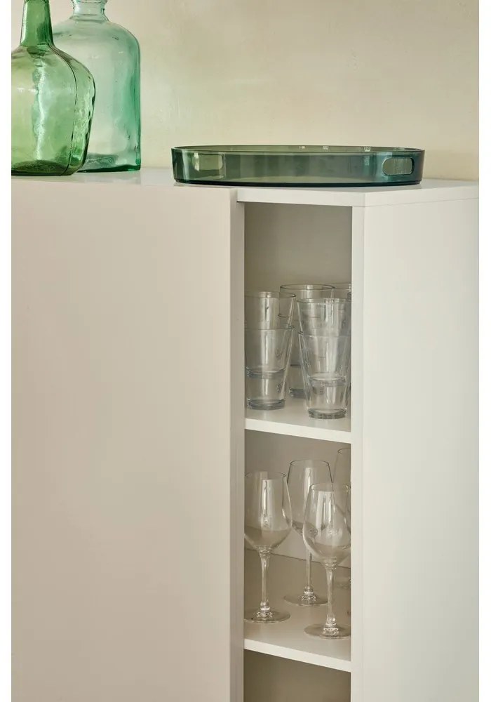 Светлосив и кремав висок скрин с плъзгащи се врати 120x140 cm Nube - Teulat