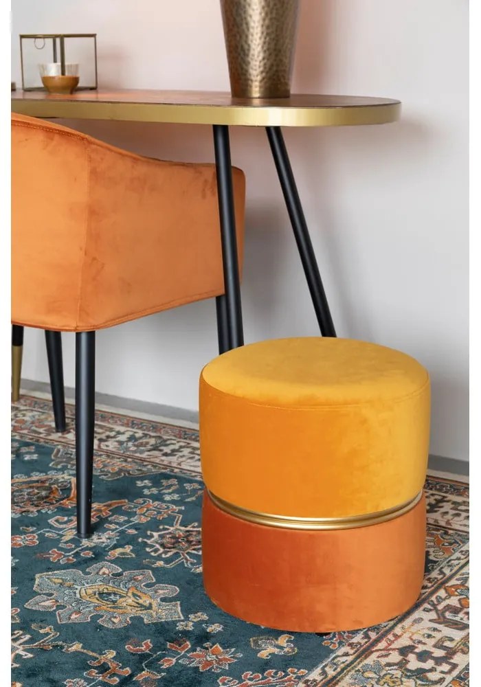 Оранжева кадифена табуретка Bubbly – White Label