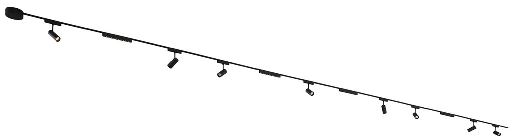 Релсова система за осветление с 8 прожектора и 4 таванни лампи черна 1-фазна - Magnetic Gert Puntua