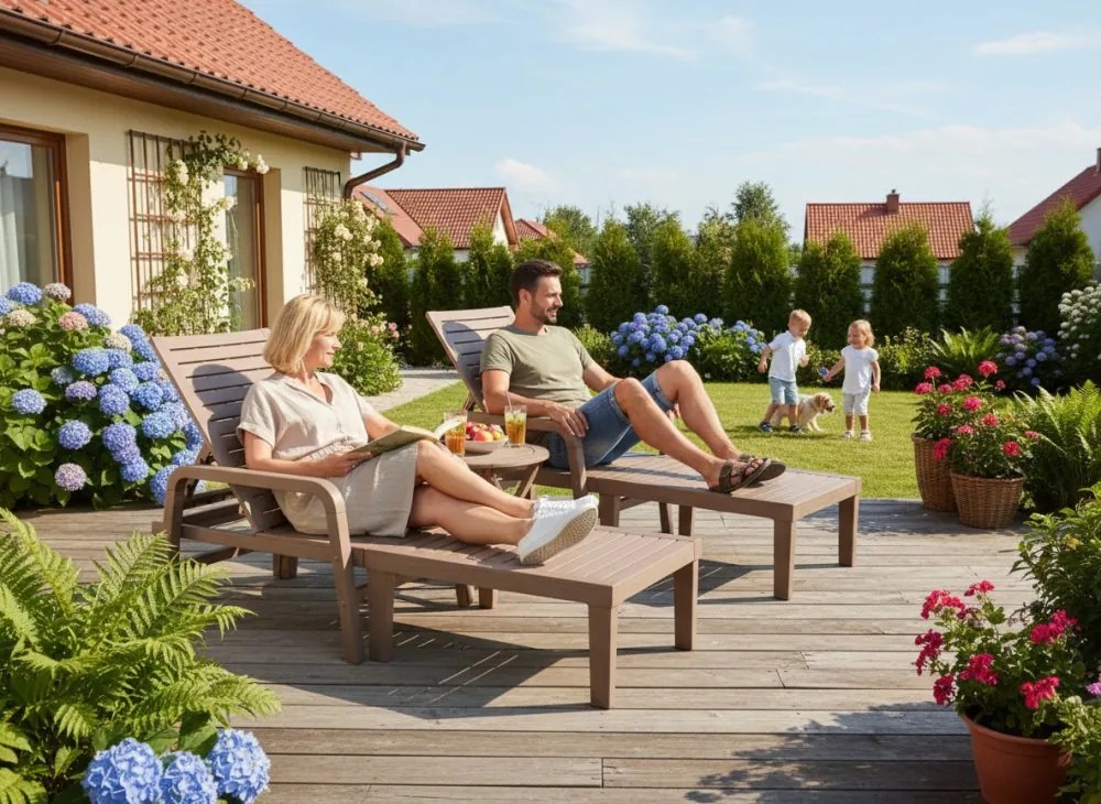 Градински шезлонг 192 × 66 × 33 cm - светлокафяв