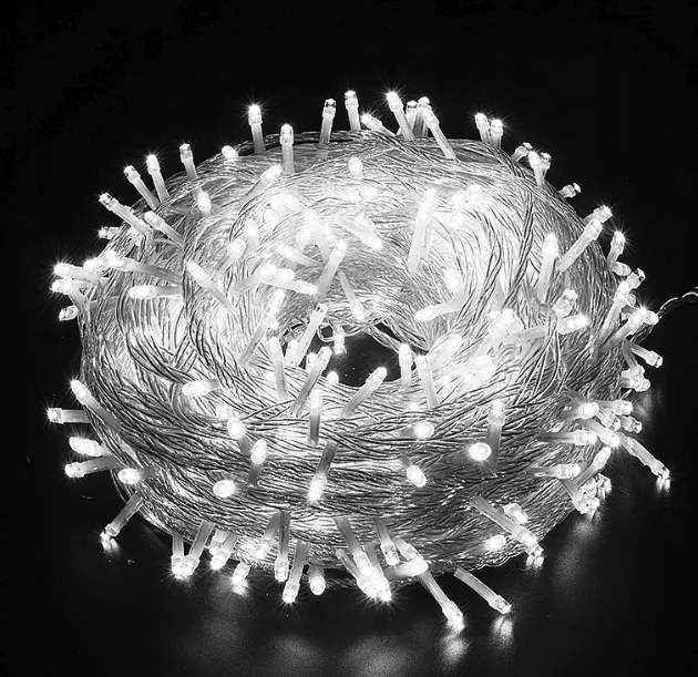 Коледно външно LED осветление, студено бяло IP44 200 LED/9,5 m