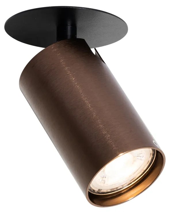 Модерен вграден прожектор тъмно бронзов GU10 50mm - Chels