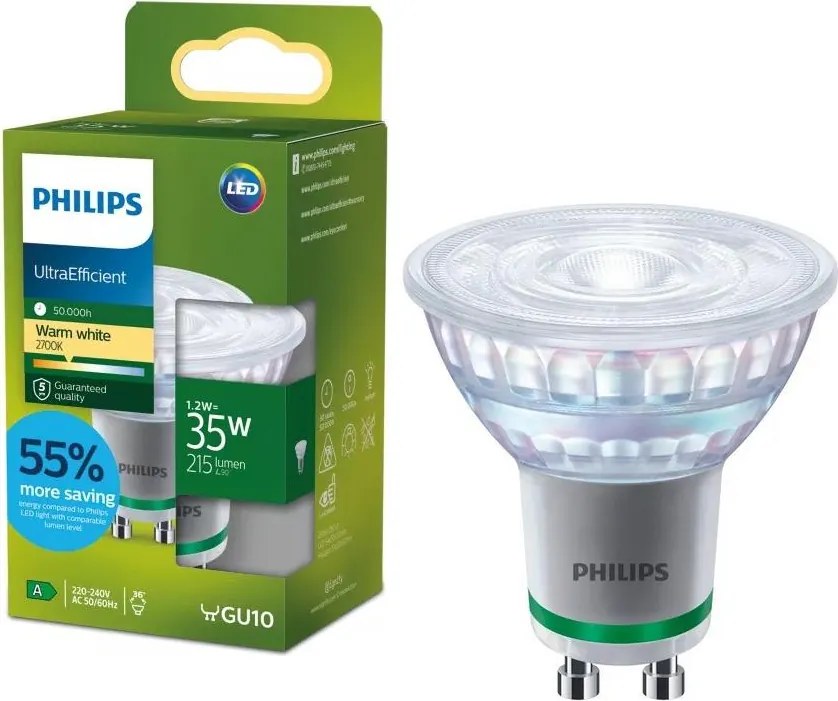 LED крушка ULTRAEFFICIENT Philips PAR16 GU10/1,2W/230V 2700K