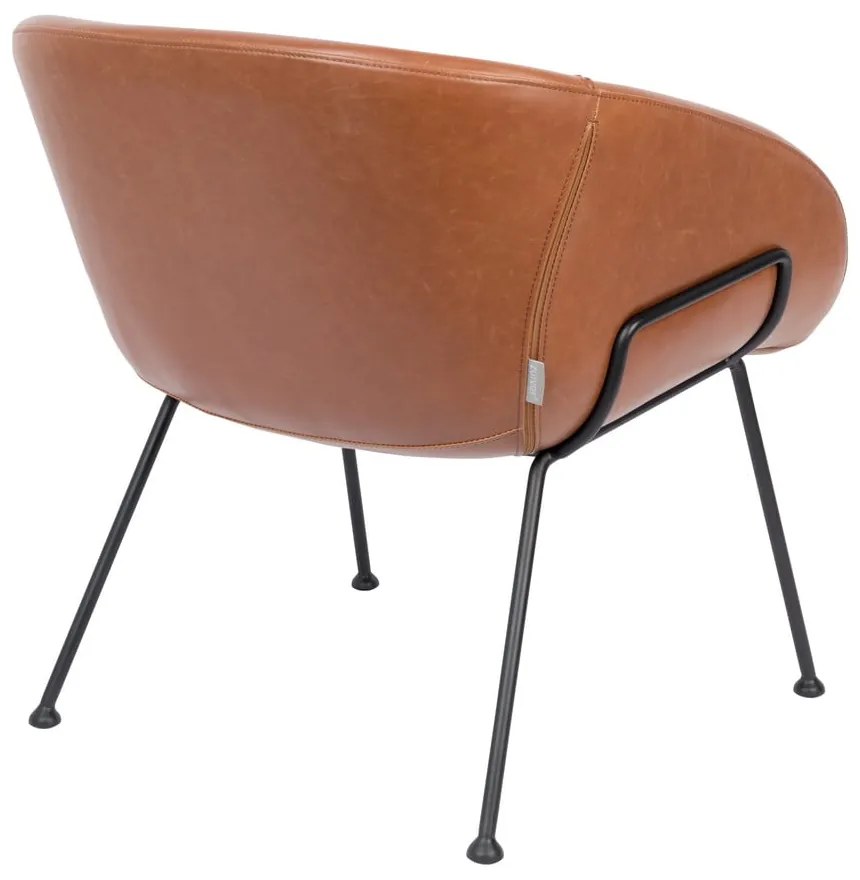 Кафяв фотьойл от изкуствена кожа Feston - Zuiver