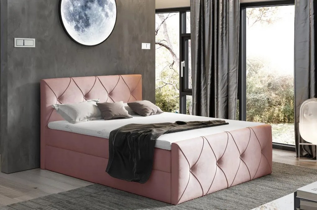 Тапицирано легло Crystal lux-Roz-200 x 200