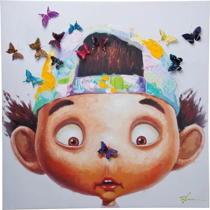 Арт.35201 КартинаTouched Boy with Butterflies 100x100cm