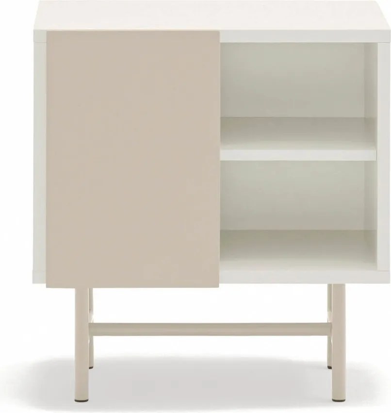 Бежово/кремаво матово нощно шкафче с рафтове Nube – Teulat