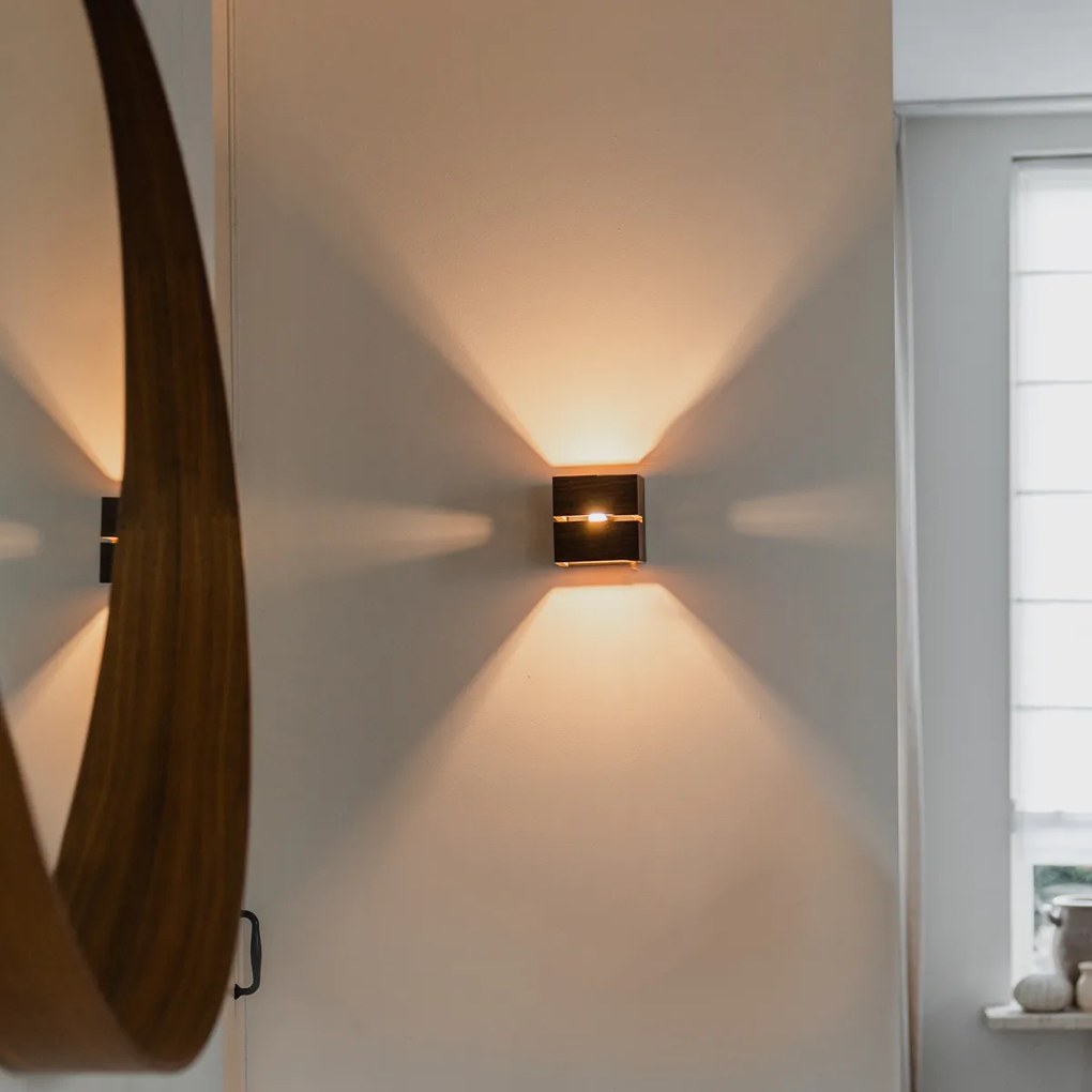 Рустикална стенна лампа орехово дърво 9,7 - Transfer Groove