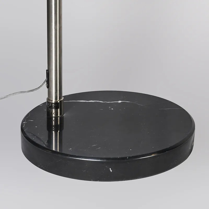 Арочна лампа от стомана с платнена абажур черна 45 см - XXL