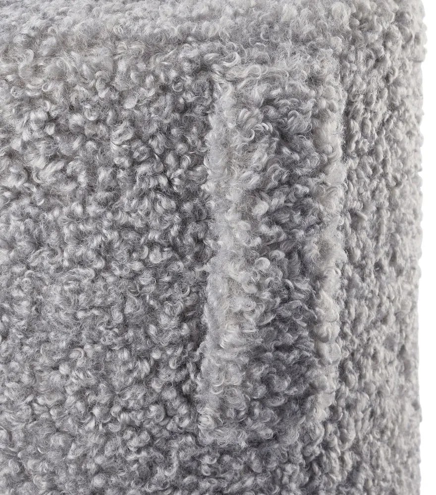 Сива табуретка от прежда с примки от букле Teddy – Blomus