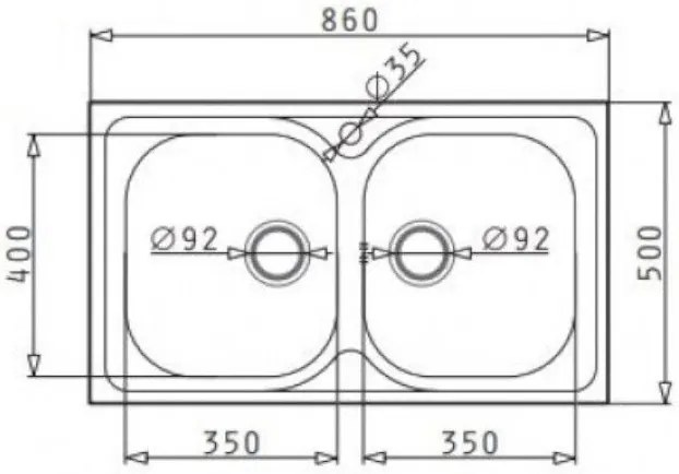 Мивка Maidsinks Вградена 2B-86 x 50 см