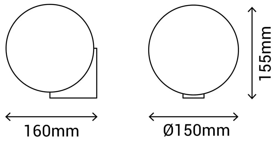 Стенна лампа в сребристо, ø 15 cm Obi - SULION