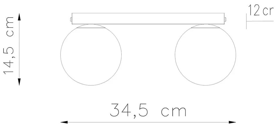 Бяла лампа за таван със стъклен абажур ø 12 cm Umerta - Sollux