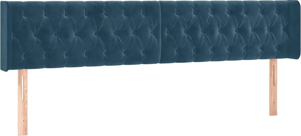 3119168 vidaXL Горна табла за легло, тъмносиня, 183x16x78/88 см, кадифе