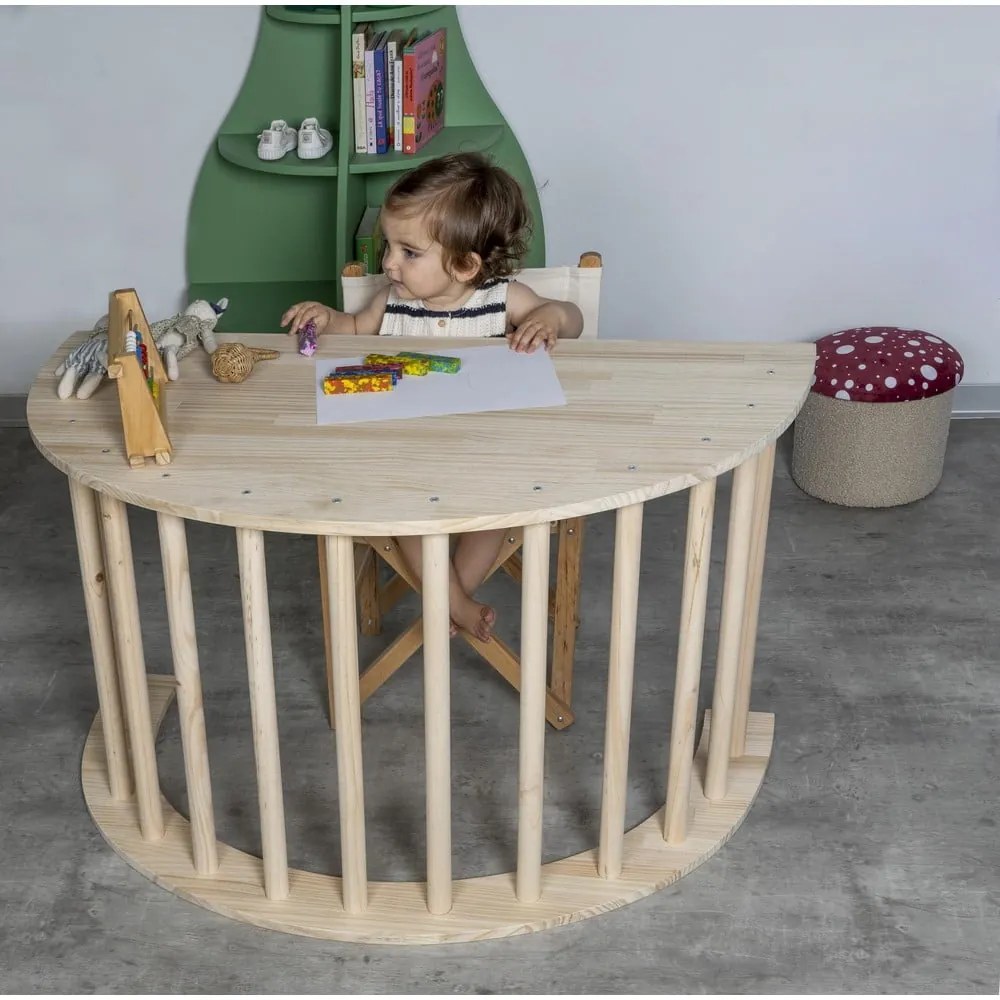 Люлка от масивен бор в естествен цвят 60x100x60 cm Montessori – Little Nice Things