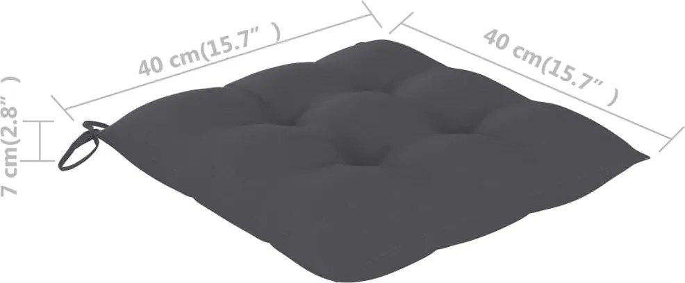 Възглавници за столове 4 бр антрацит 40x40x7 см Оксфорд плат