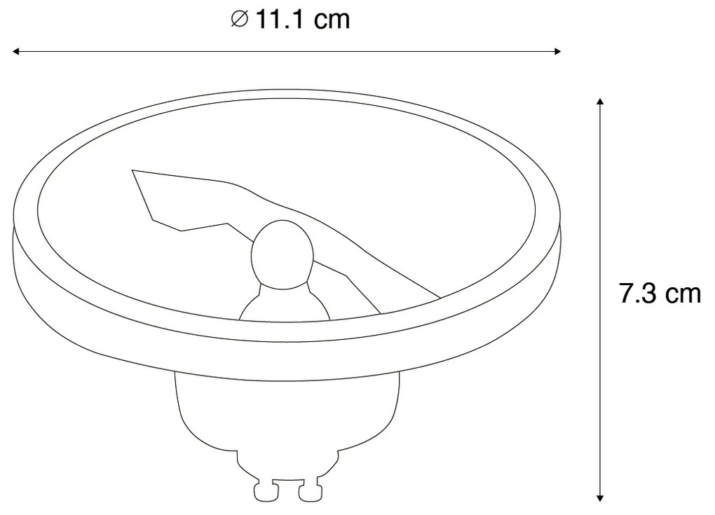 GU10 Димируема LED крушка AR111 бяла 11W 810lm 2700K