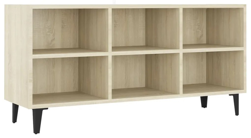 805953 vidaXL ТВ шкаф с метални крака, сонома дъб, 103,5x30x50 см