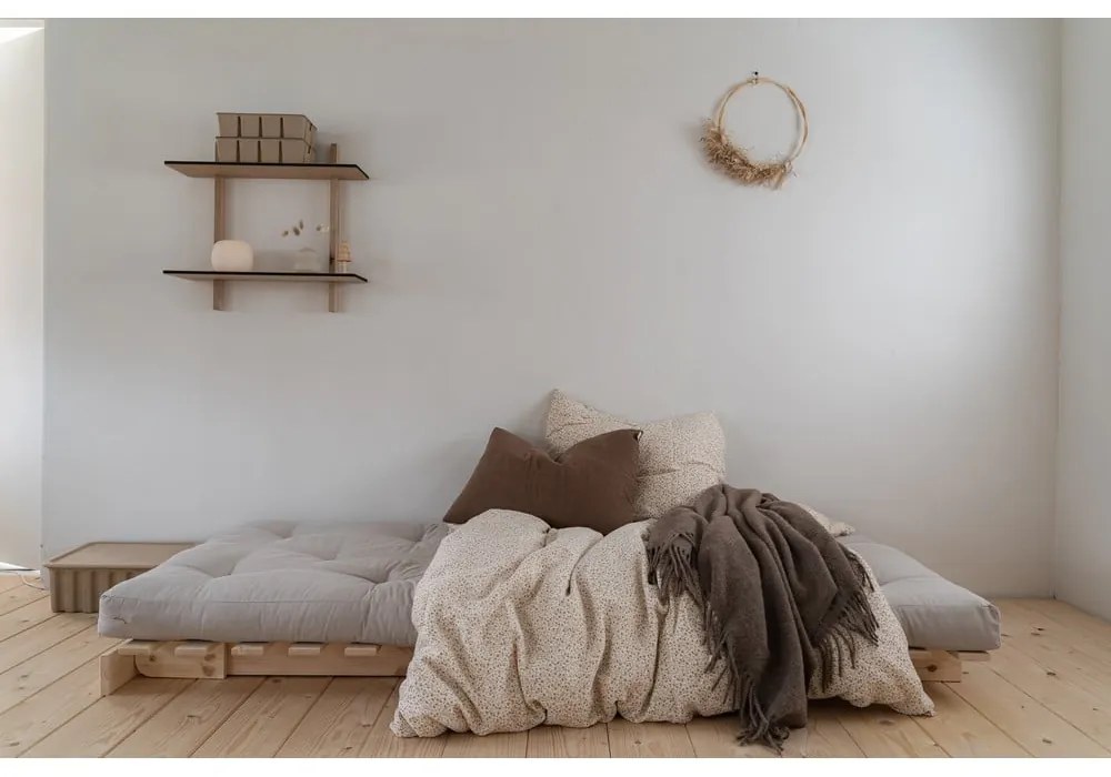 Сиво-бежово разтегаемо ленено кресло Roots Carob – Karup Design