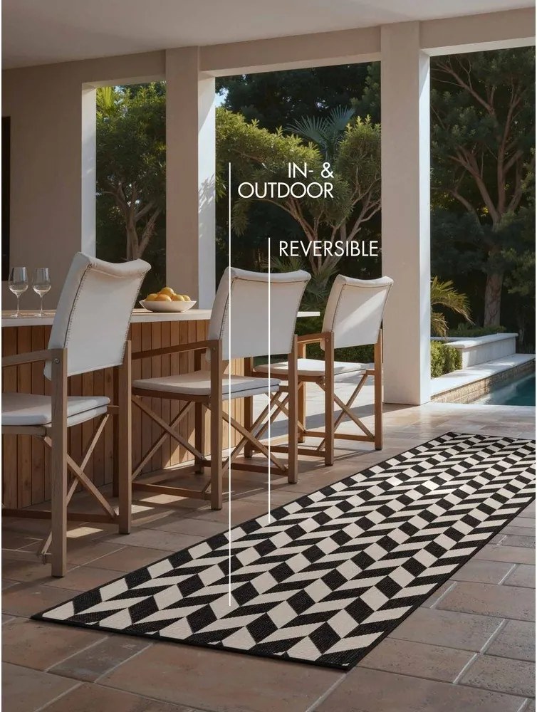 Черна/кремава пътека за открито и закрито 80x200 cm Haringey Terrick – Ted Baker