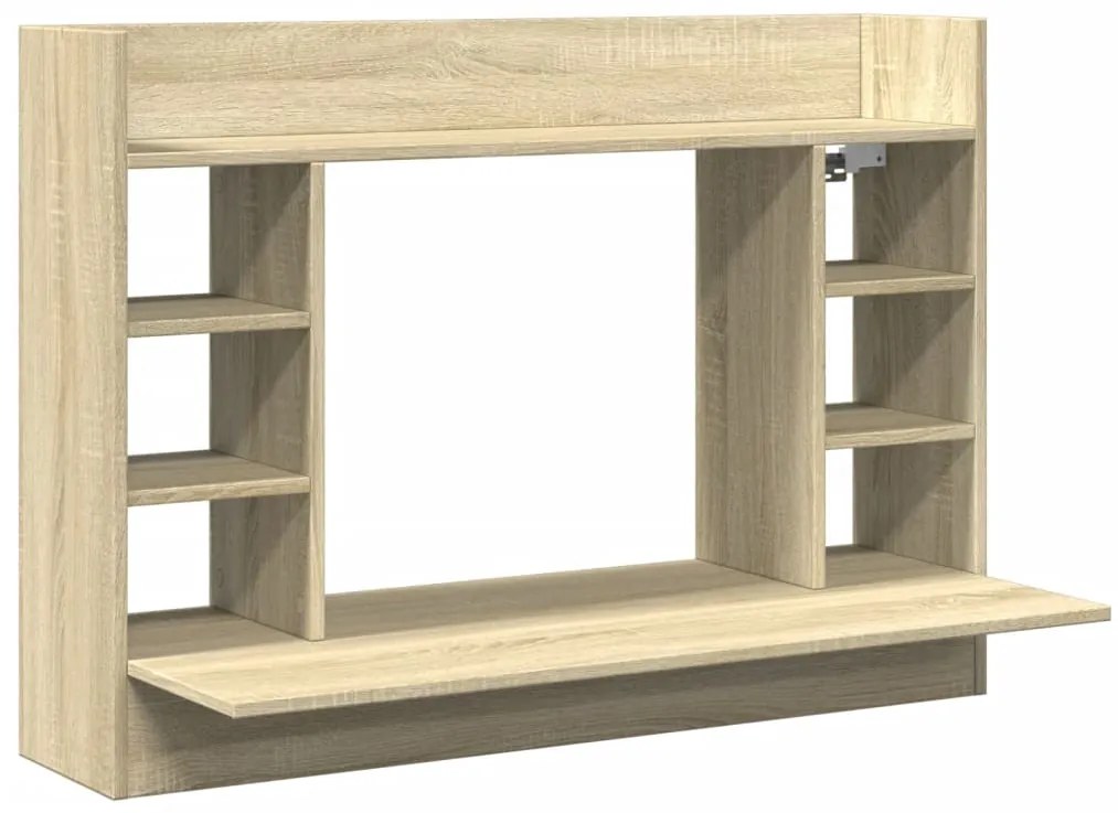 847970 vidaXL Бюро за стенен монтаж, дъб сонома, 105x48x75см, инженерно дърво