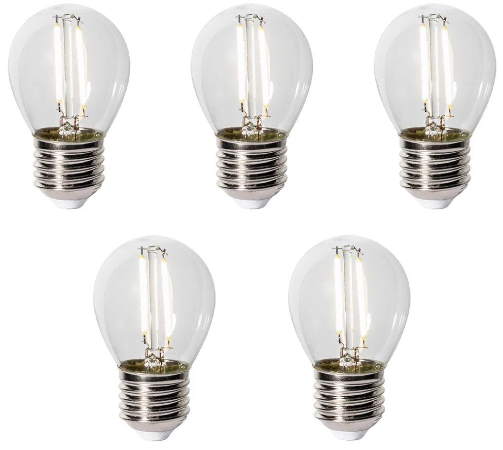 Комплект от 5 E27 LED лампи P45 сензор за здрач 3W 250 lm 3000K