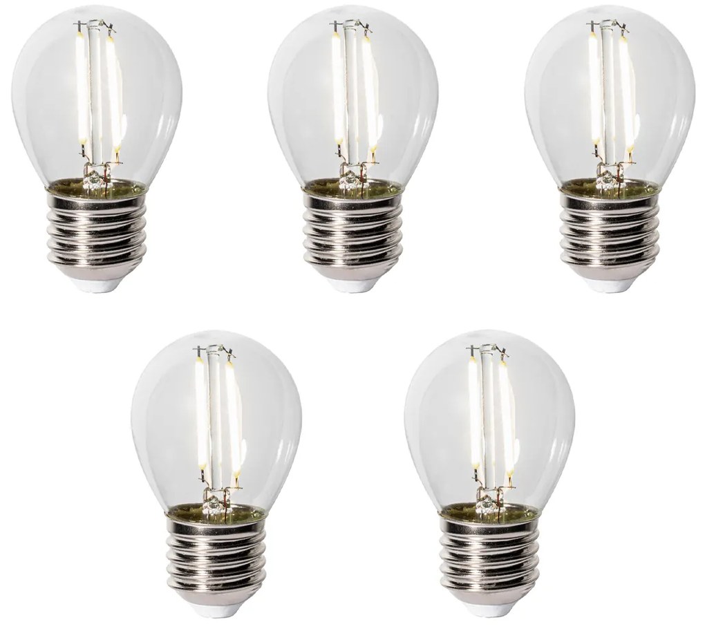 Комплект от 5 LED крушки E27 P45 със сензор за здрач 3W 250 lm 3000K