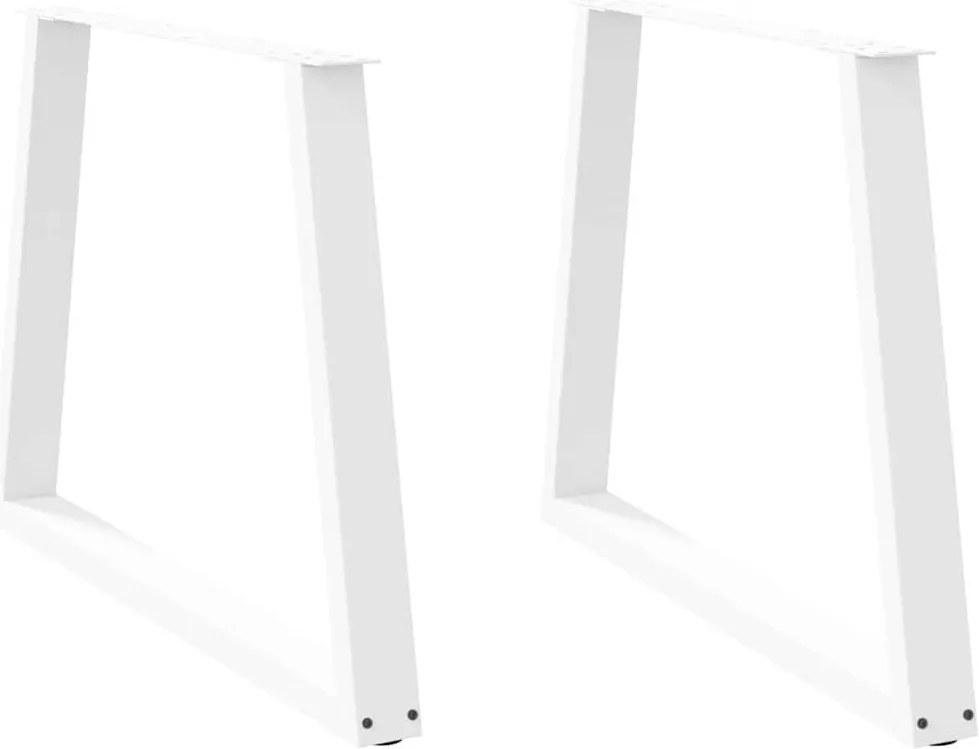 4012577 vidaXL Крака за трапезна маса, V-образни, 2 бр., бели, 90 x (72-73,3) см, стомана