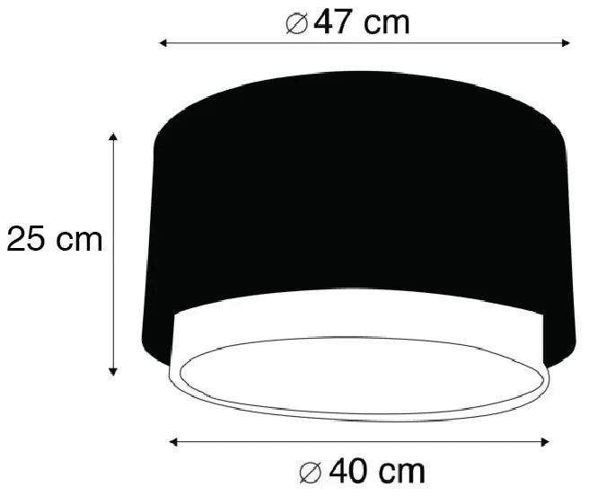 Абажур за висяща лампа от плат черен/бял 47/25 - Duo