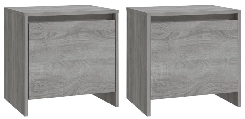 813047 vidaXL Нощни шкафчета, 2 бр, сив сонома, 45x34x44,5 см, ПДЧ
