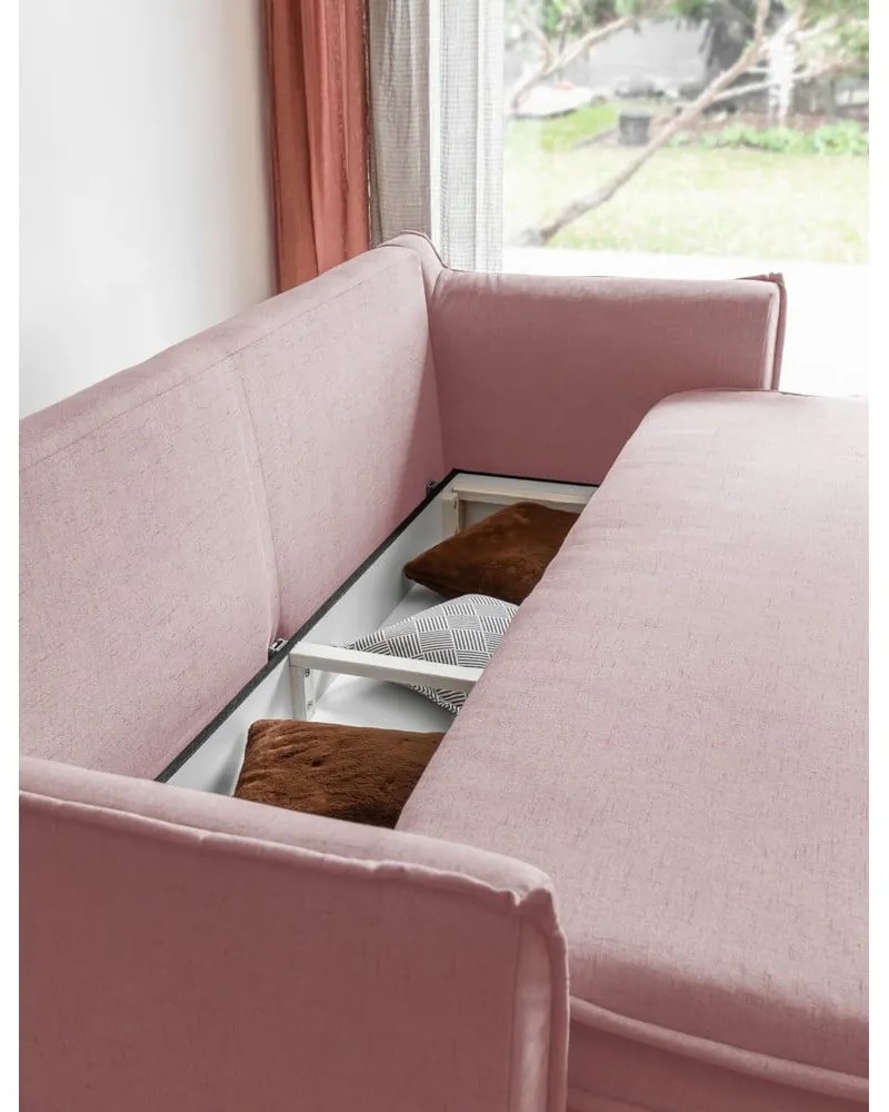 Светлорозов разтегателен диван 225 cm Charming Charlie – Miuform