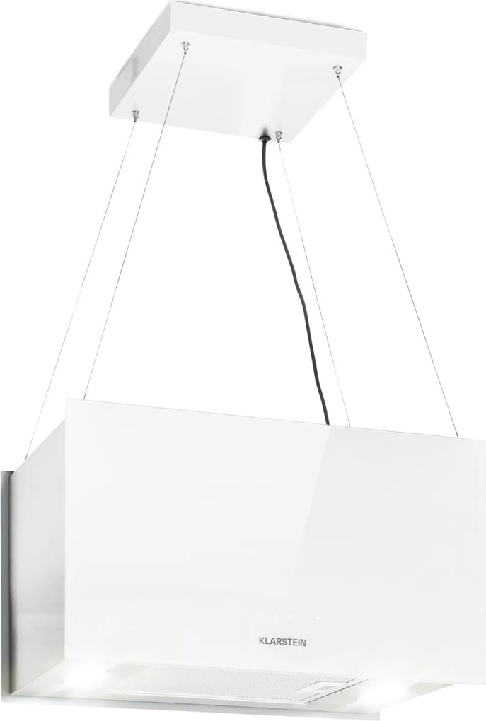 Klarstein Kronleuchter L, островен абсорбатор, 60 см, рециркулационен изход 590 м³/ч, LED, докосване, бял