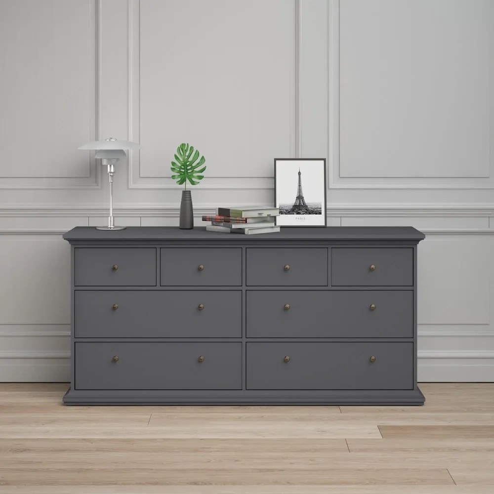 Сив нисък скрин 183x87 cm Paris – Tvilum