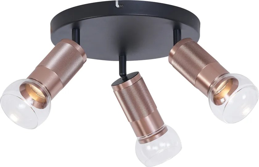 Кръгъл плафон тъмен бронз кръгъл 3-светлина регулируем - Veerle