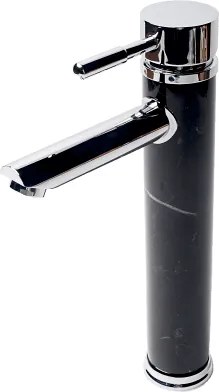 Стоящ смесител за умивалник ICL 1458236B PIETRA NERO, месинг, хром + черен, 31см