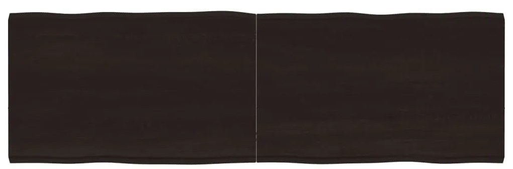 364036 vidaXL Плот за маса тъмнокафяв 160x50x(2-4) см обработен масивен дъб