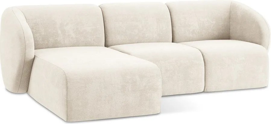 Бежов шенилов ъглов диван (ляв ъгъл) Lani – Makamii