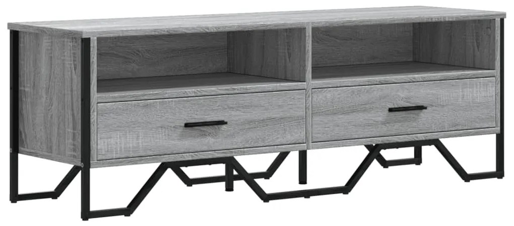 848582 vidaXL ТB шкаф, сив сонома, 122x34x41 см, инженерно дърво