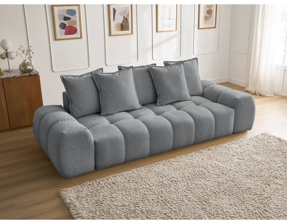 Тъмносив шенилов диван 278 cm Everest – Bobochic Paris