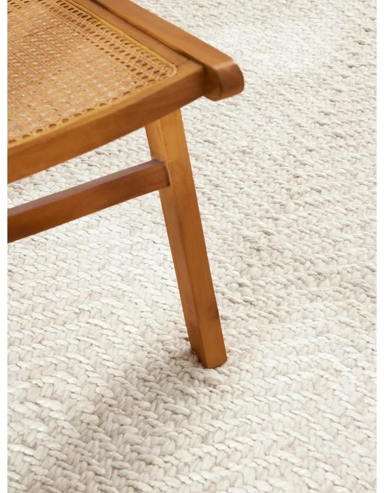 Ръчно изработена пътека със смес от вълна в цвят слонова кост 80x200 cm Majoli – Elle Decoration